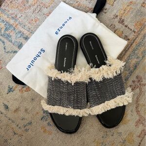 Proenza Schouler Fringe Slide Sandals
